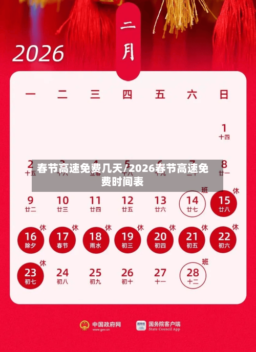 春节高速免费几天/2026春节高速免费时间表-第2张图片