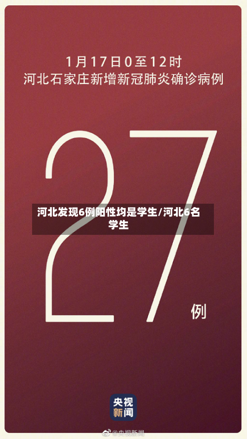 河北发现6例阳性均是学生/河北6名学生