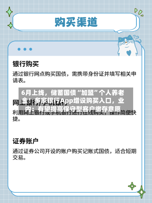 6月上线，储蓄国债“加盟”个人养老金！多家银行App增设购买入口，业内：有望提高保守型客户缴存意愿