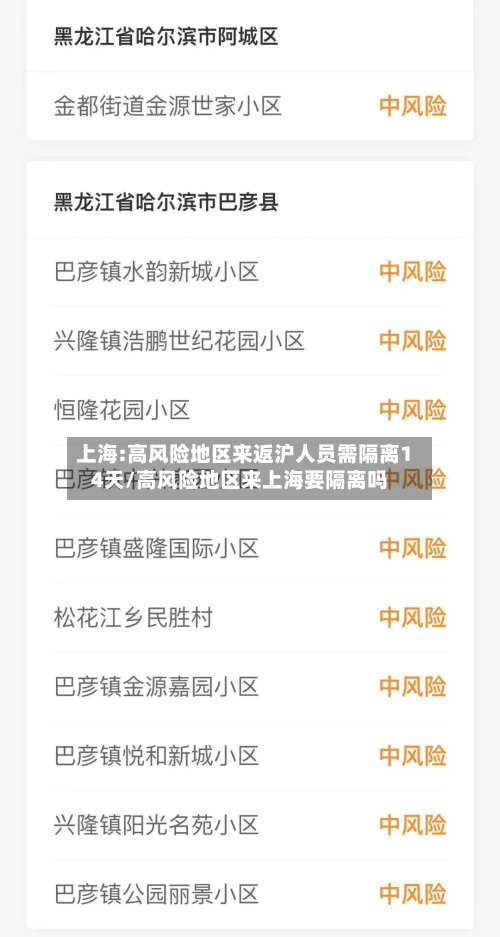 上海:高风险地区来返沪人员需隔离14天/高风险地区来上海要隔离吗-第3张图片