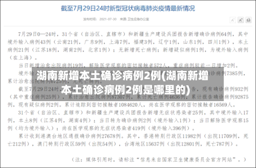 湖南新增本土确诊病例2例(湖南新增本土确诊病例2例是哪里的)-第2张图片
