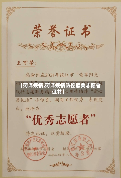 【菏泽疫情,菏泽疫情防控最美志愿者证书】