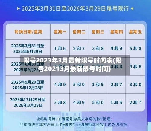 限号2023年3月最新限号时间表(限号20213月最新限号时间)-第3张图片