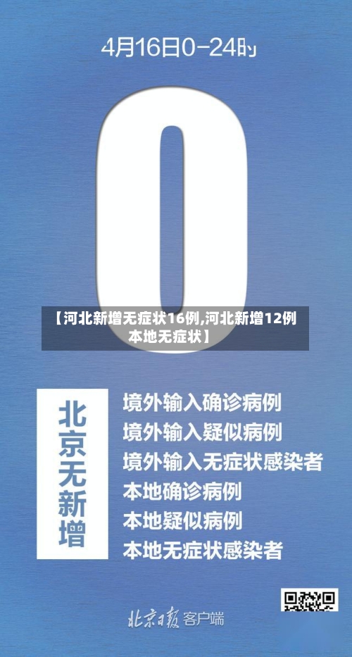 【河北新增无症状16例,河北新增12例本地无症状】