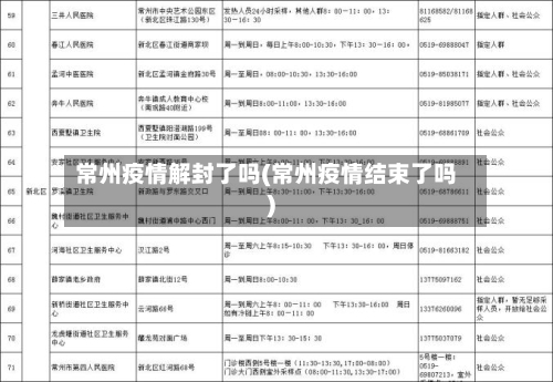 常州疫情解封了吗(常州疫情结束了吗)-第3张图片