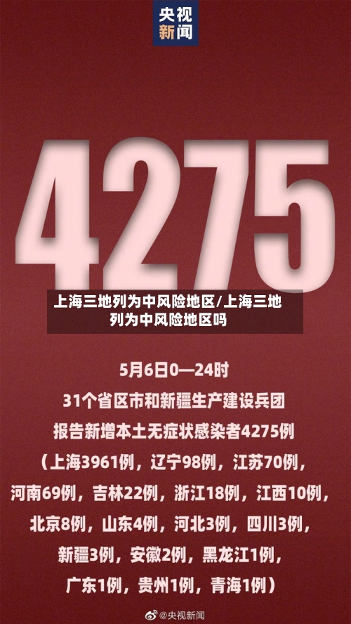 上海三地列为中风险地区/上海三地列为中风险地区吗