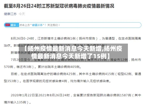【扬州疫情最新消息今天新增,扬州疫情最新消息今天新增了15例】-第3张图片