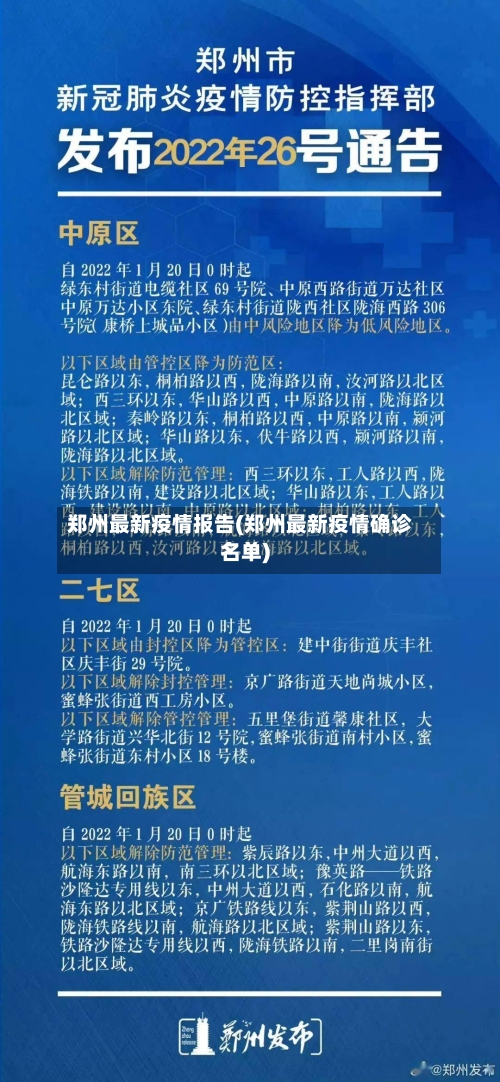 郑州最新疫情报告(郑州最新疫情确诊名单)