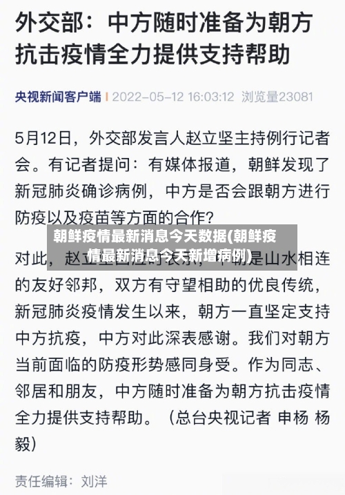 朝鲜疫情最新消息今天数据(朝鲜疫情最新消息今天新增病例)