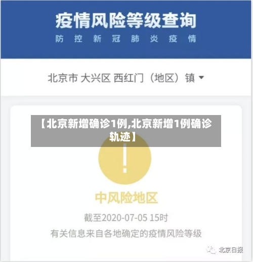 【北京新增确诊1例,北京新增1例确诊 轨迹】-第2张图片