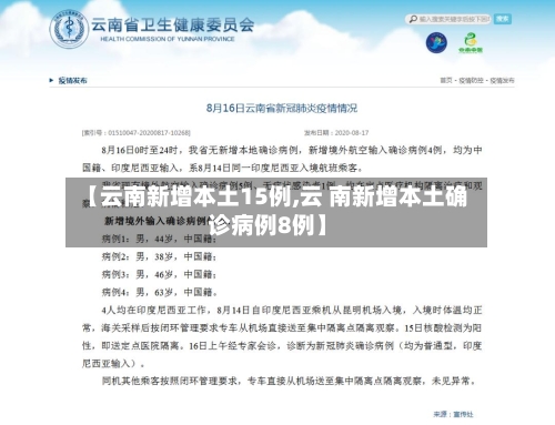 【云南新增本土15例,云 南新增本土确诊病例8例】-第2张图片