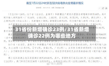 31省份新增确诊23例/31省新增确诊22例为哪些地方