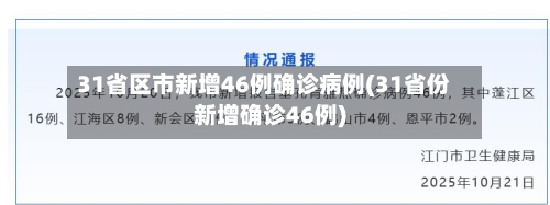 31省区市新增46例确诊病例(31省份新增确诊46例)