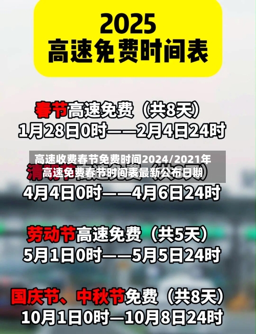 高速收费春节免费时间2024/2021年高速免费春节时间表最新公布日期