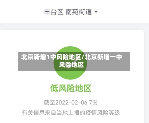 北京新增1中风险地区/北京新增一中风险地区