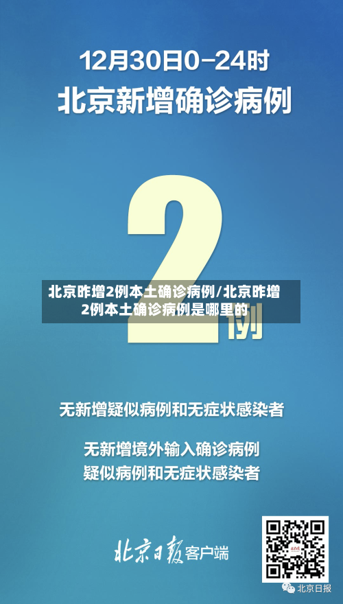 北京昨增2例本土确诊病例/北京昨增2例本土确诊病例是哪里的