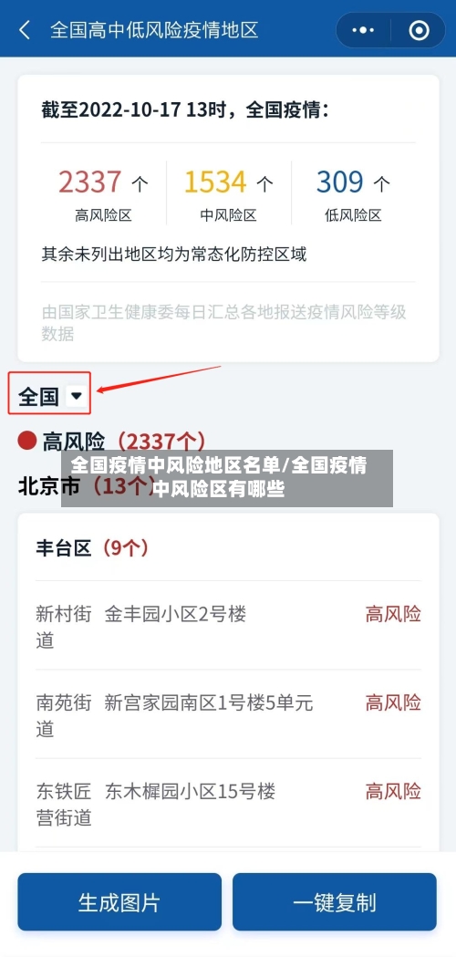 全国疫情中风险地区名单/全国疫情中风险区有哪些-第3张图片