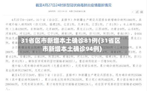 31省区市新增本土确诊81例(31省区市新增本土确诊94例)-第3张图片