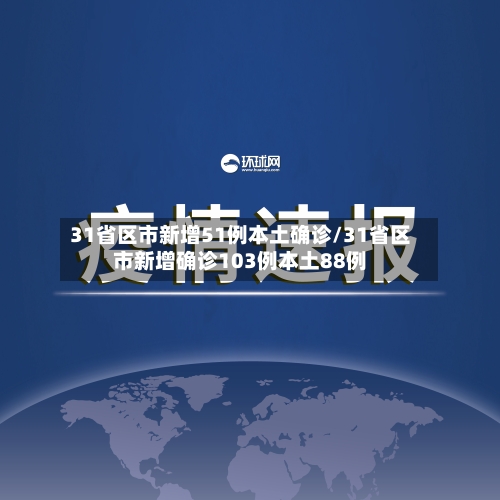 31省区市新增51例本土确诊/31省区市新增确诊103例本土88例
