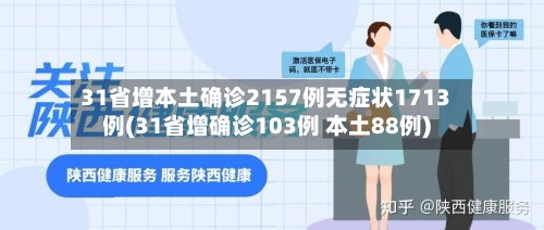 31省增本土确诊2157例无症状1713例(31省增确诊103例 本土88例)