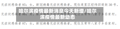 哈尔滨疫情最新消息今天新增/哈尔滨疫情最新动态-第2张图片