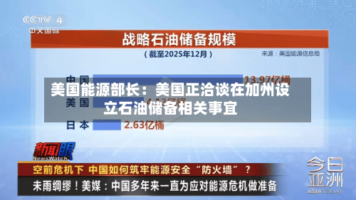 美国能源部长：美国正洽谈在加州设立石油储备相关事宜