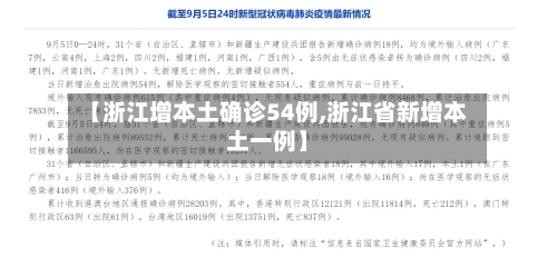 【浙江增本土确诊54例,浙江省新增本土一例】