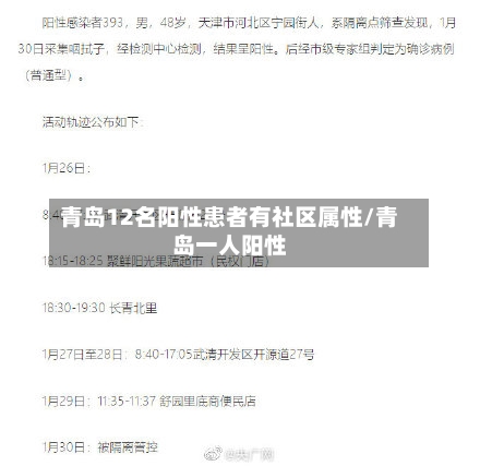 青岛12名阳性患者有社区属性/青岛一人阳性-第2张图片