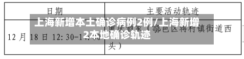 上海新增本土确诊病例2例/上海新增2本地确诊轨迹-第3张图片