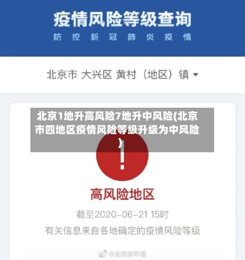 北京1地升高风险7地升中风险(北京市四地区疫情风险等级升级为中风险)