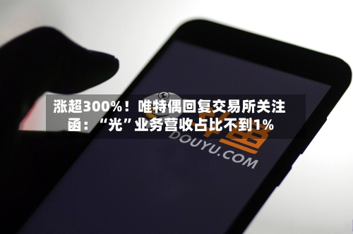 涨超300%！唯特偶回复交易所关注函：“光”业务营收占比不到1%
