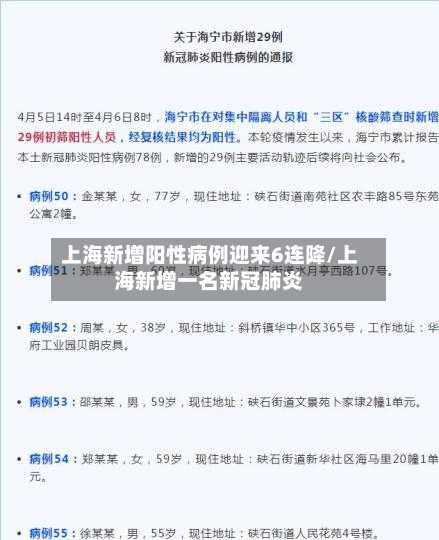 上海新增阳性病例迎来6连降/上海新增一名新冠肺炎-第3张图片