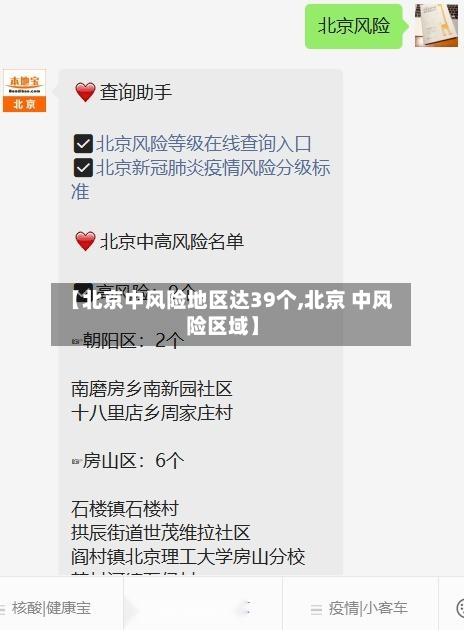 【北京中风险地区达39个,北京 中风险区域】