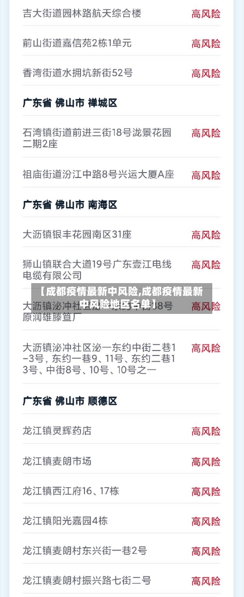 【成都疫情最新中风险,成都疫情最新中风险地区名单】-第2张图片