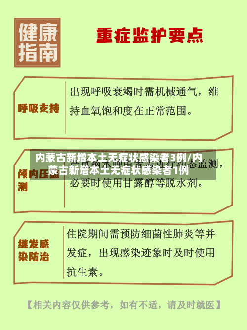 内蒙古新增本土无症状感染者3例/内蒙古新增本土无症状感染者1例