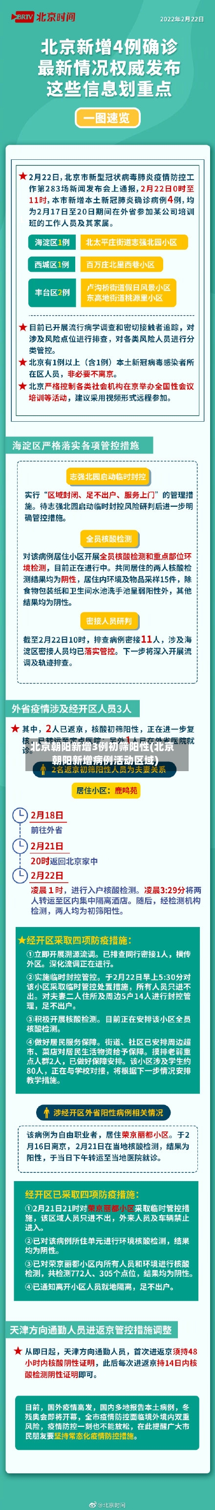 北京朝阳新增3例初筛阳性(北京朝阳新增病例活动区域)