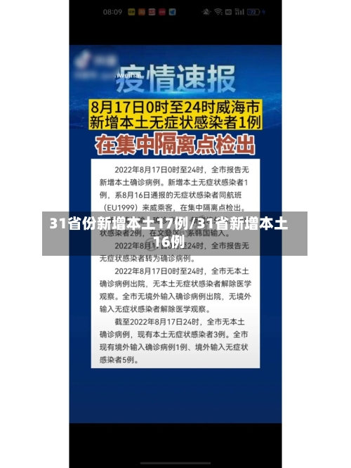 31省份新增本土17例/31省新增本土16例