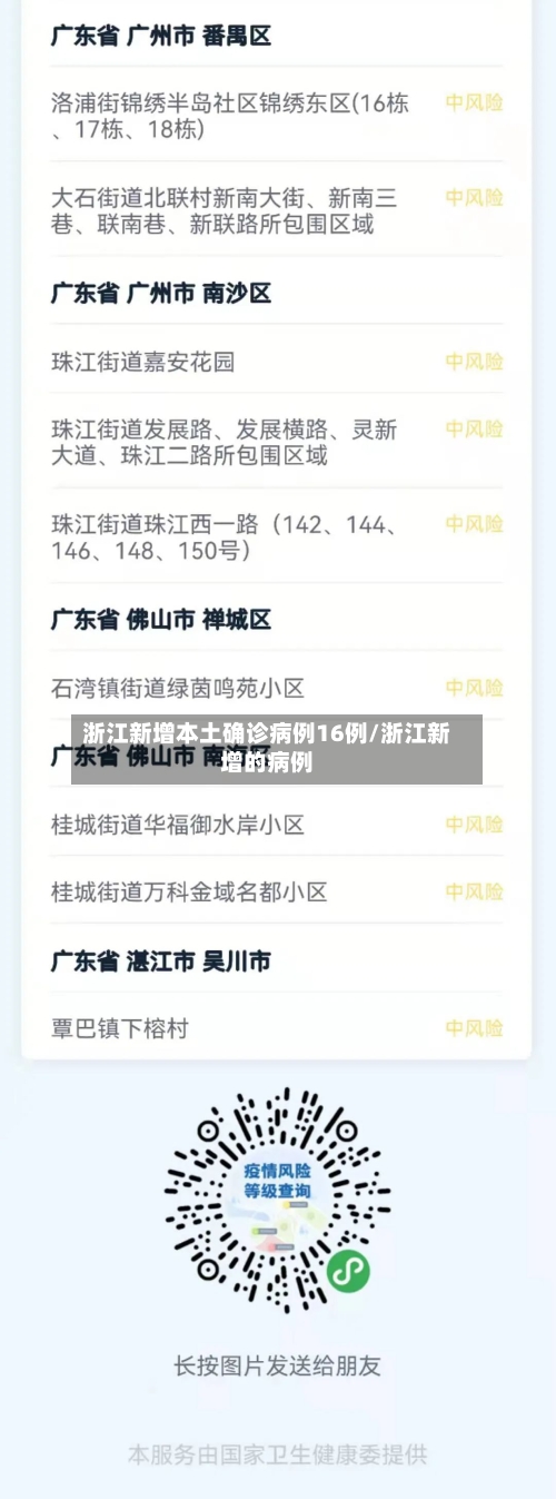 浙江新增本土确诊病例16例/浙江新增的病例