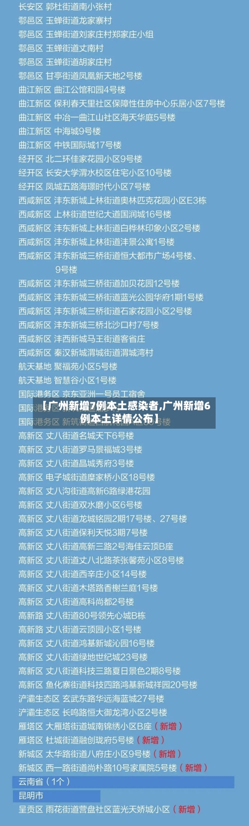 【广州新增7例本土感染者,广州新增6例本土详情公布】