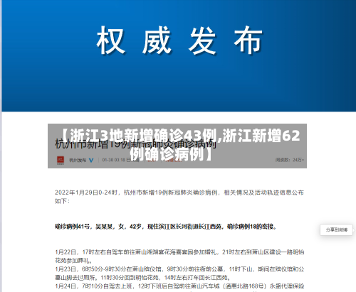 【浙江3地新增确诊43例,浙江新增62例确诊病例】-第3张图片