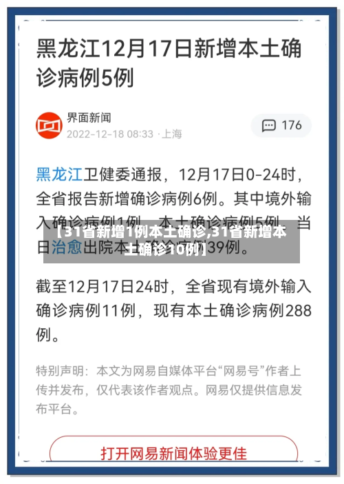 【31省新增1例本土确诊,31省新增本土确诊10例】
