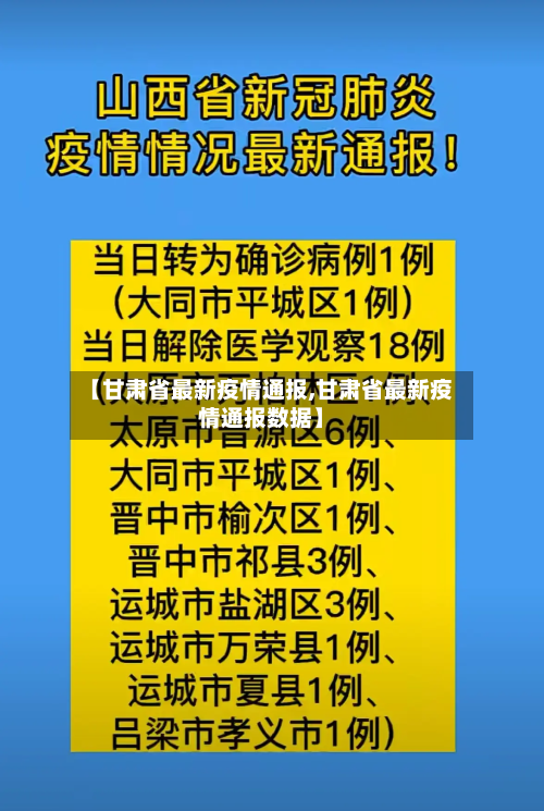 【甘肃省最新疫情通报,甘肃省最新疫情通报数据】