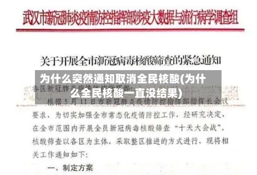 为什么突然通知取消全民核酸(为什么全民核酸一直没结果)