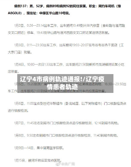 辽宁4市病例轨迹通报!/辽宁疫情患者轨迹-第2张图片