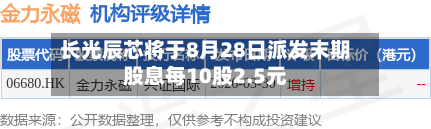长光辰芯将于8月28日派发末期股息每10股2.5元