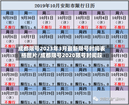 成都限号2023年3月最新限号时间表格图片/成都限号2020限号时间段