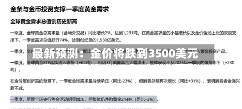 最新预测:金价将跌到3500美元-第3张图片