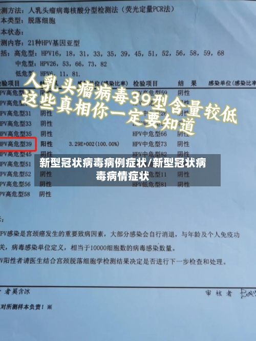 新型冠状病毒病例症状/新型冠状病毒病情症状