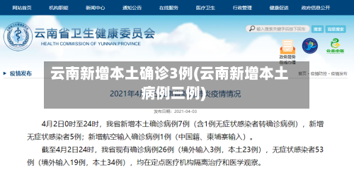 云南新增本土确诊3例(云南新增本土病例三例)-第3张图片