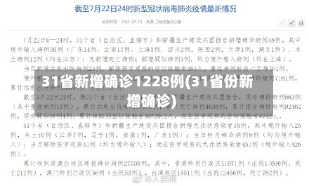31省新增确诊1228例(31省份新增确诊)-第2张图片